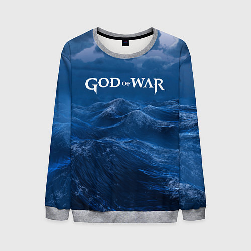 Мужской свитшот God of War: Rage of the waves / 3D-Меланж – фото 1