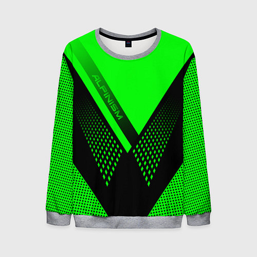 Мужской свитшот Alpinism: Acid Green / 3D-Меланж – фото 1