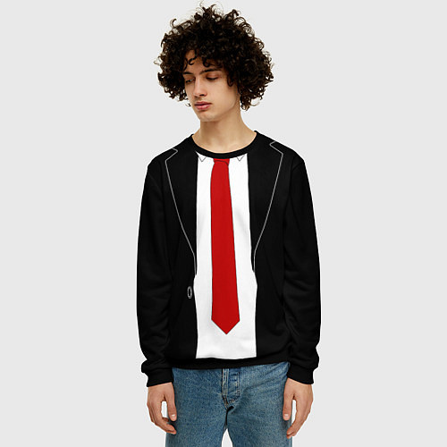 Мужской свитшот Hitman 47 / 3D-Черный – фото 3