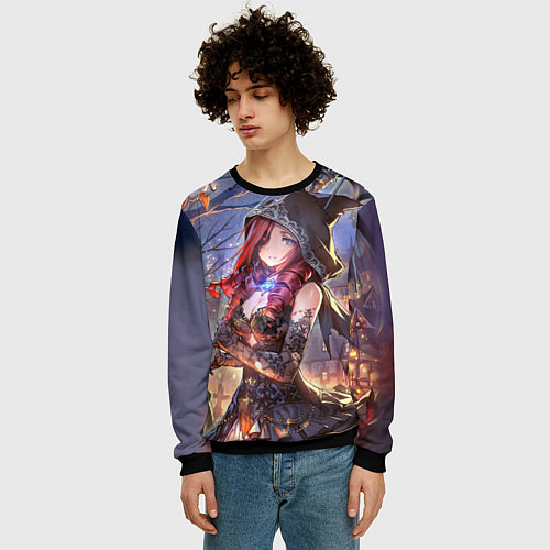 Мужской свитшот Ярость Бахамута / 3D-Черный – фото 3