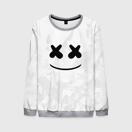 Мужской свитшот Marshmello: White Face / 3D-Меланж – фото 1