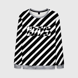 Свитшот мужской BTS: B&W Stripes, цвет: 3D-меланж