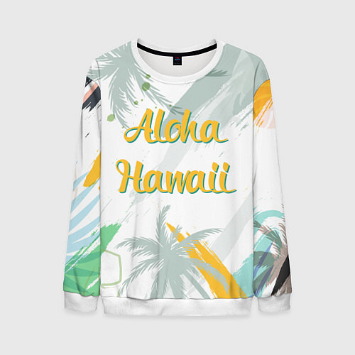 Мужской свитшот Aloha Hawaii / 3D-Белый – фото 1