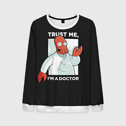 Мужской свитшот Zoidberg: Trust Me / 3D-Белый – фото 1