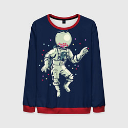 Свитшот мужской Космонавт и конфеты, цвет: 3D-красный