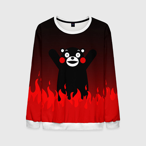 Мужской свитшот Kumamon: Hell Flame / 3D-Белый – фото 1