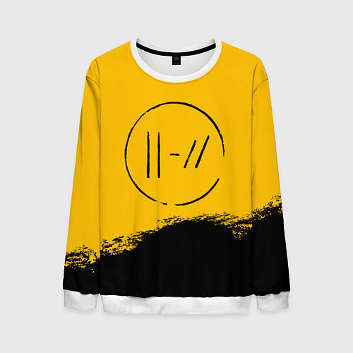 Мужской свитшот 21 Pilots: Yellow Logo / 3D-Белый – фото 1