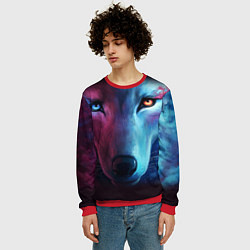 Свитшот мужской Волчий взгляд, цвет: 3D-красный — фото 2