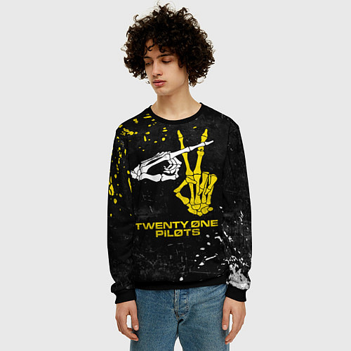Мужской свитшот TOP: Skeleton Clique / 3D-Черный – фото 3