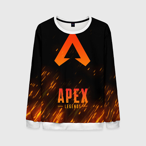 Мужской свитшот Apex Legends: Orange Flame / 3D-Белый – фото 1