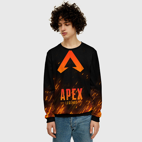 Мужской свитшот Apex Legends: Orange Flame / 3D-Черный – фото 3