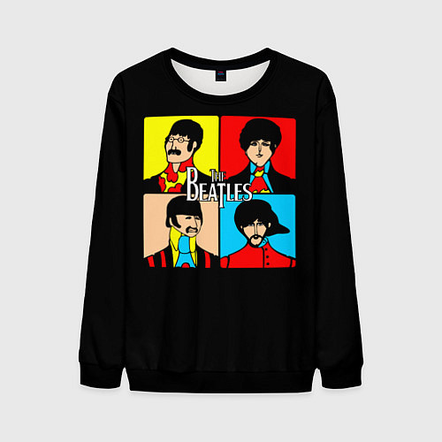 Мужской свитшот The Beatles: Pop Art / 3D-Черный – фото 1