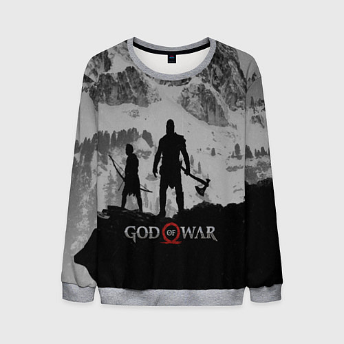 Мужской свитшот God of War: Grey Day / 3D-Меланж – фото 1