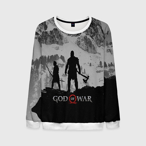 Мужской свитшот God of War: Grey Day / 3D-Белый – фото 1