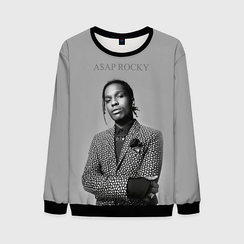 Мужской свитшот ASAP Rocky: Grey Fashion / 3D-Черный – фото 1