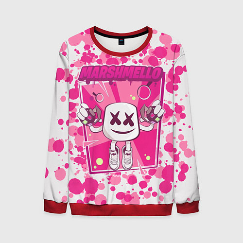 Мужской свитшот Marshmello: Pink Fashion / 3D-Красный – фото 1