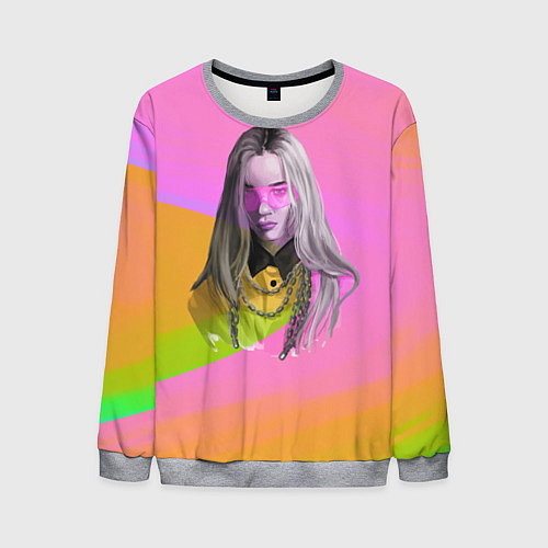 Мужской свитшот Billie Eilish: Pink Fashion / 3D-Меланж – фото 1