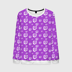 Свитшот мужской Twitch: Violet Pattern, цвет: 3D-белый