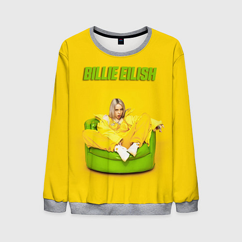 Мужской свитшот Billie Eilish: Yellow Mood / 3D-Меланж – фото 1