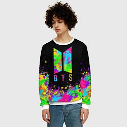 Свитшот мужской BTS: Mood Paint, цвет: 3D-белый — фото 2