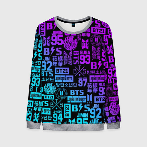 Мужской свитшот BTS Logos / 3D-Меланж – фото 1