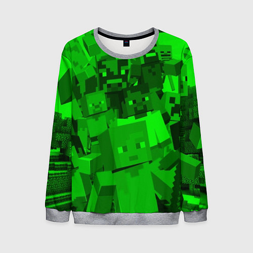 Мужской свитшот Minecraft game characters / 3D-Меланж – фото 1