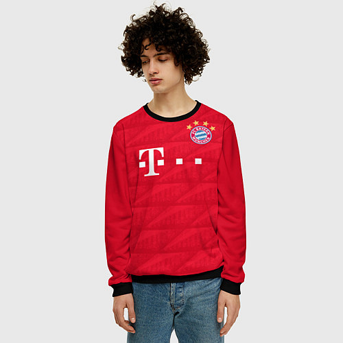 Мужской свитшот FC Bayern: Lewandowski Home 19-20 / 3D-Черный – фото 3
