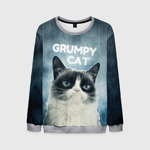 Мужской свитшот Grumpy Cat / 3D-Меланж – фото 1