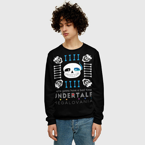 Мужской свитшот Undertale / 3D-Черный – фото 3