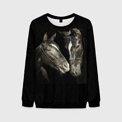 Мужской свитшот Черные лошади