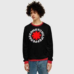Свитшот мужской Red Hot chili peppers logo on black, цвет: 3D-красный — фото 2
