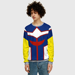 Свитшот мужской ALL MIGHT MY HERO ACADEMIA MHA МОЯ ГЕРОЙСКАЯ АКАДЕ, цвет: 3D-меланж — фото 2