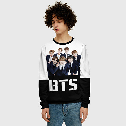 Мужской свитшот BTS постер / 3D-Черный – фото 3