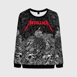 Свитшот мужской Metallica птица на черепах, цвет: 3D-черный