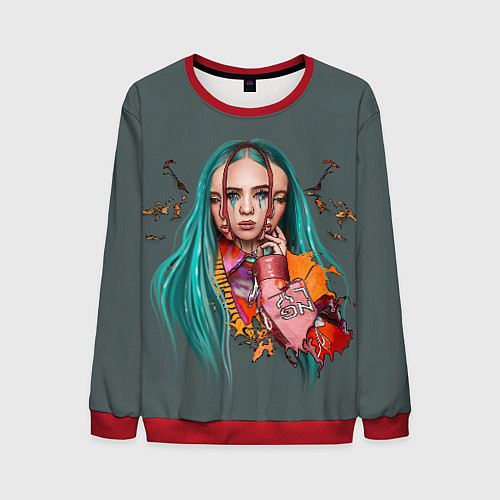 Мужской свитшот BILLIE EILISH / 3D-Красный – фото 1