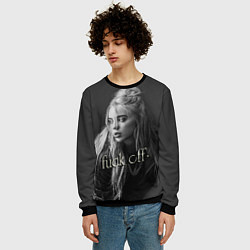 Свитшот мужской Billie Eilish fak off, цвет: 3D-черный — фото 2