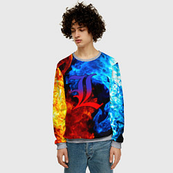 Свитшот мужской L letter fire, цвет: 3D-меланж — фото 2