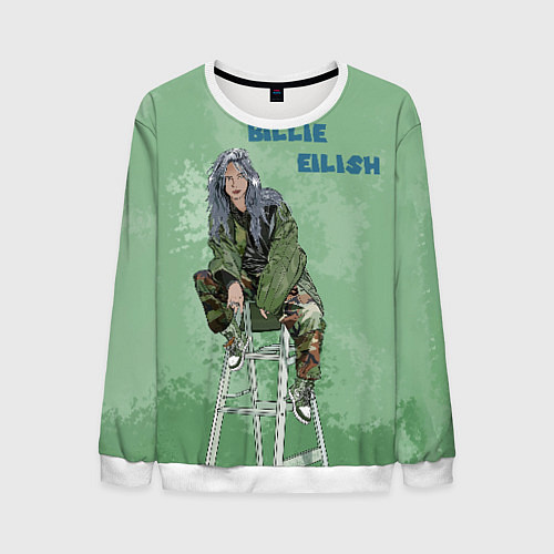 Мужской свитшот Billie Eilish: Green Motive / 3D-Белый – фото 1