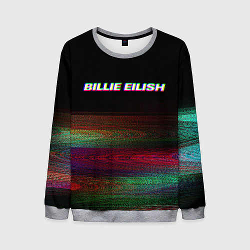 Мужской свитшот BILLIE EILISH: Black Glitch / 3D-Меланж – фото 1