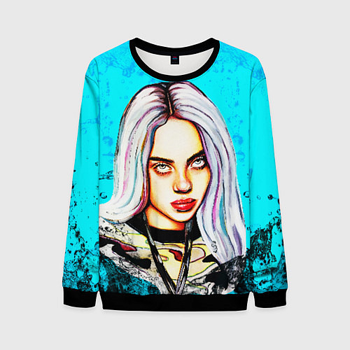 Мужской свитшот BILLIE EILISH: Fan Art / 3D-Черный – фото 1