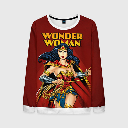 Мужской свитшот Wonder Woman / 3D-Белый – фото 1