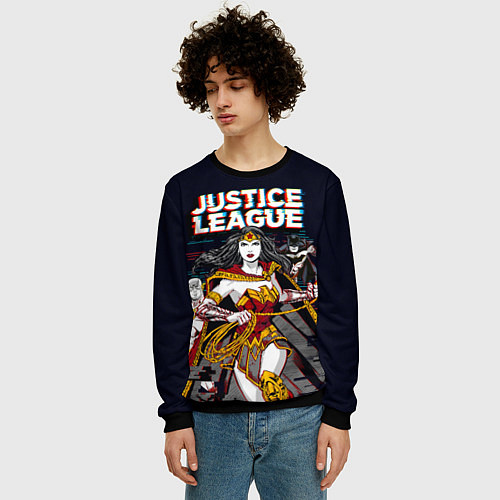 Мужской свитшот Justice League / 3D-Черный – фото 3