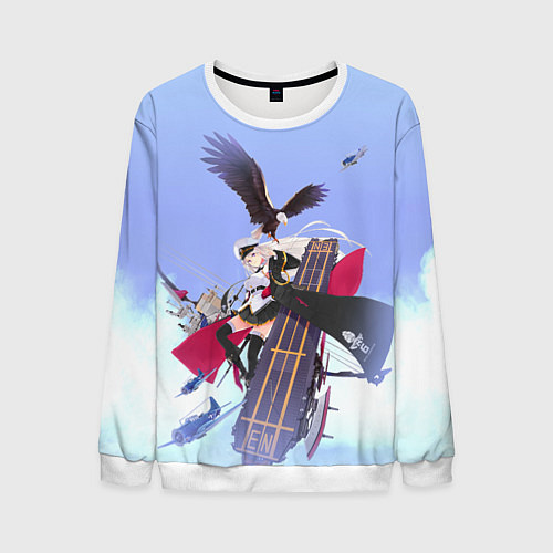 Мужской свитшот Лазурный путь / 3D-Белый – фото 1