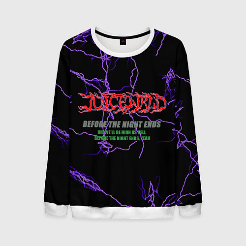 Мужской свитшот Juice WRLD - before night ends / 3D-Белый – фото 1