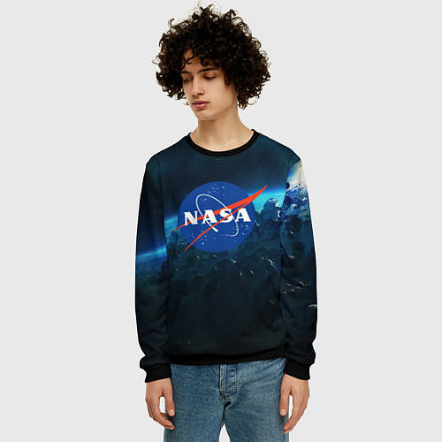 Мужской свитшот NASA / 3D-Черный – фото 3
