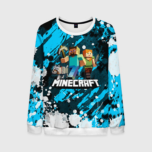 Мужской свитшот Minecraft Майнкрафт / 3D-Белый – фото 1