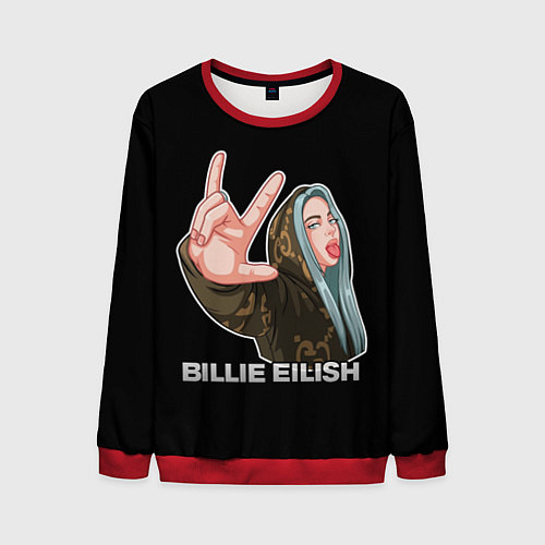 Мужской свитшот BILLIE EILISH / 3D-Красный – фото 1