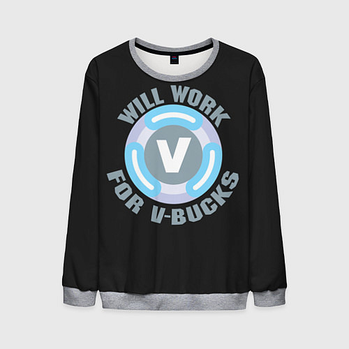 Мужской свитшот Will Work Fortnite / 3D-Меланж – фото 1