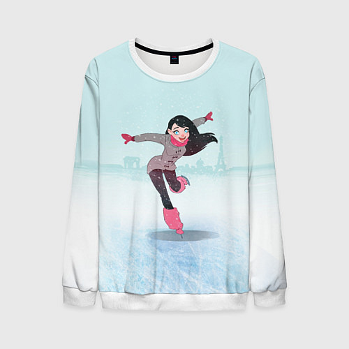 Мужской свитшот Фигурное катание / 3D-Белый – фото 1