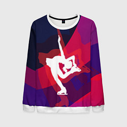 Свитшот мужской Фигурное катание, цвет: 3D-белый